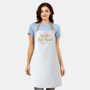World’s Best Mum gold custom script cute Apron