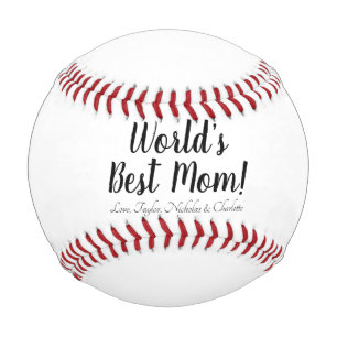 World’s Best Mum personalised custom script cute Baseball
