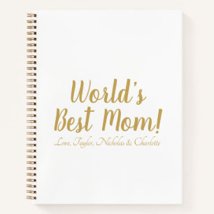 World’s Best Mum personalised custom script cute Notebook