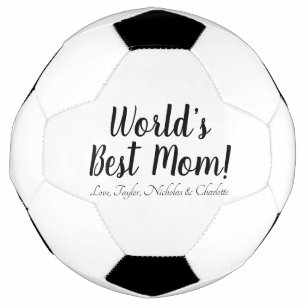 World’s Best Mum personalised custom script cute Soccer Ball