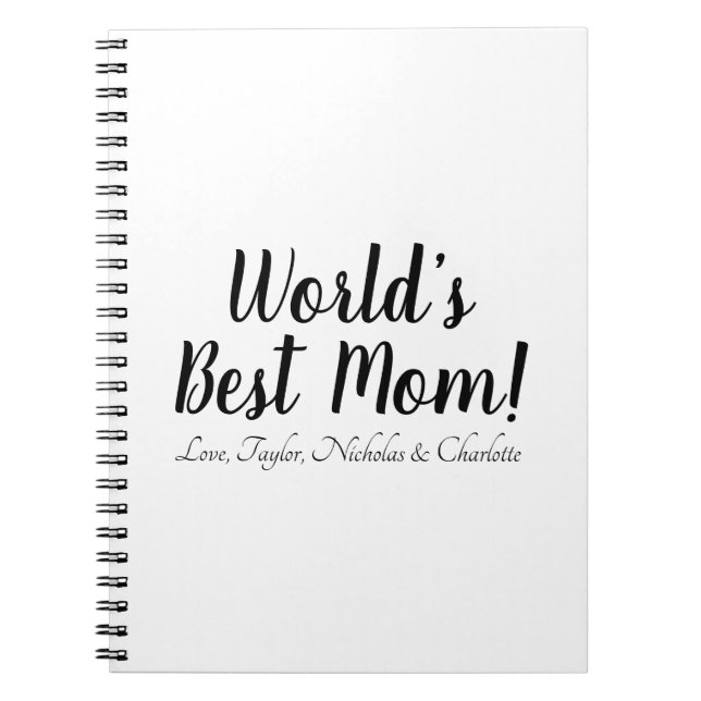 World’s Best Mum personalised script stylish chic Notebook (Front)