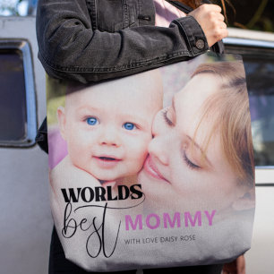 World’s Best Mummy Custom Photo Personalised Tote Bag