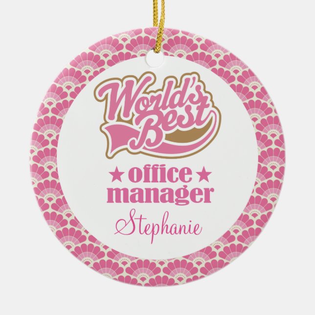 World’s Best Office Manager Custom Ornament (Front)