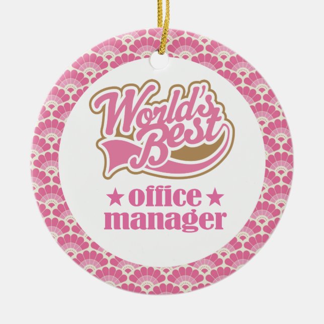 World’s Best Office Manager Gift Ornament (Front)