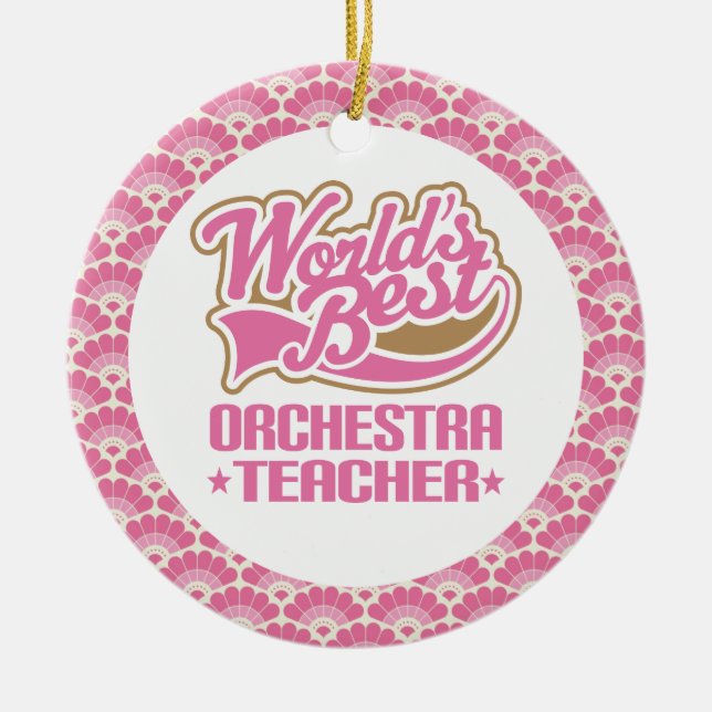 World’s Best Orchestra Teacher Gift Ornament (Front)