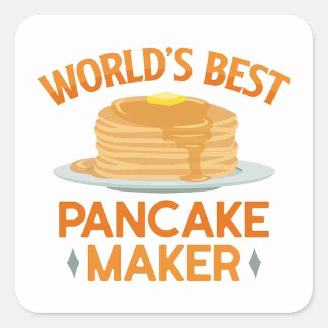 World’s Best Pancakes Maker Square Sticker (Front)