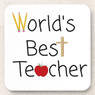 World’s Best Teacher Cool School Supplies Coaster
