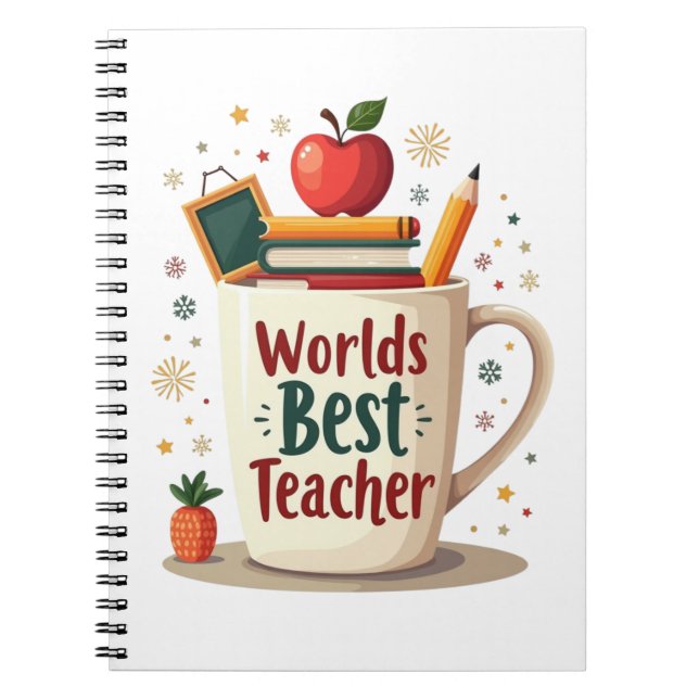 World’s Best Teacher Cute Colourful Notebook (Front)