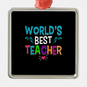 World S Best Teacher Metal Ornament