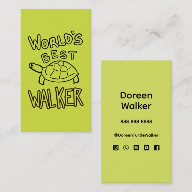 World’s Best Turtle Walker Business Card (Front/Back)