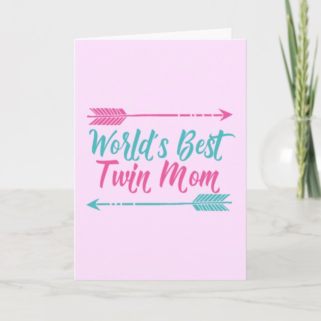 World’s Best Twin Mum Pretty Mother’s Day Card (Front)