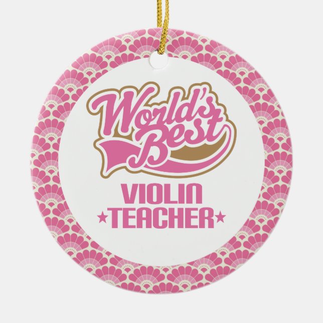 World’s Best Violin Teacher Gift Ornament (Front)