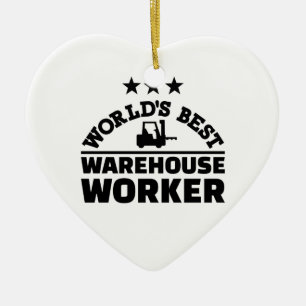 World’s best warehouse worker ceramic tree decoration