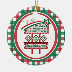 World’s Biggest Birthday Party Marquee Ceramic Ornament