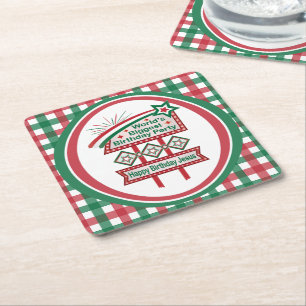 World’s Biggest Birthday Party Marquee Square Paper Coaster