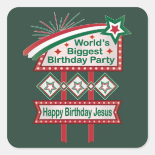 World’s Biggest Birthday Party Marquee Square Sticker