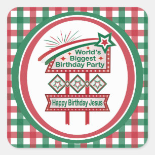 World’s Biggest Birthday Party Marquee Square Sticker