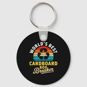 World’s Cardboard Box Breaker Funny Recycling Hero Key Ring
