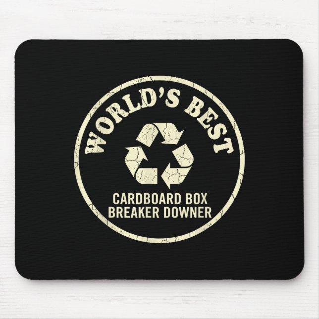 World’s Cardboard Box Breaker Funny Recycling Hero Mouse Pad (Front)