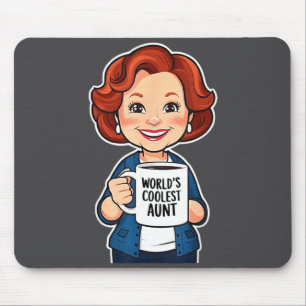 World’s Coolest Aunt Funny Coffee Lover Gift Tee Mouse Pad