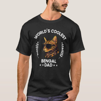 World s Coolest Dog Dad Papa  Men Bengal Cat T-Shirt