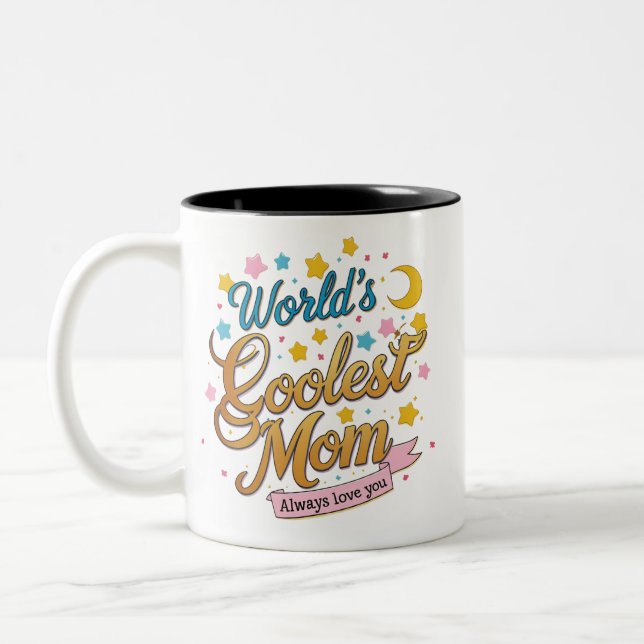 World’s Coolest Mum Cute Two-Tone Coffee Mug Gift  (Left)