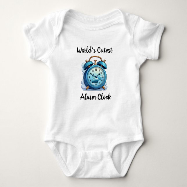 World’s Cutest Alarm Clock Baby Bodysuit (Front)