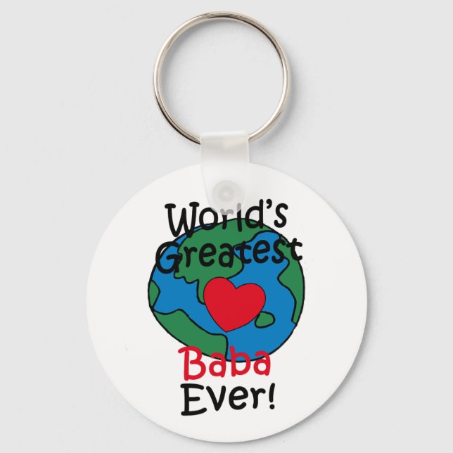 World’s Greatest Baba Heart Key Ring (Front)