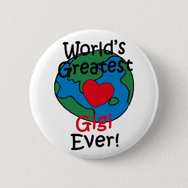World’s Greatest Gigi Heart 6 Cm Round Badge (Front)