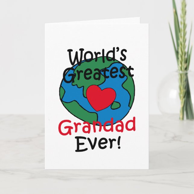 World’s Greatest Grandad Heart Card (Front)