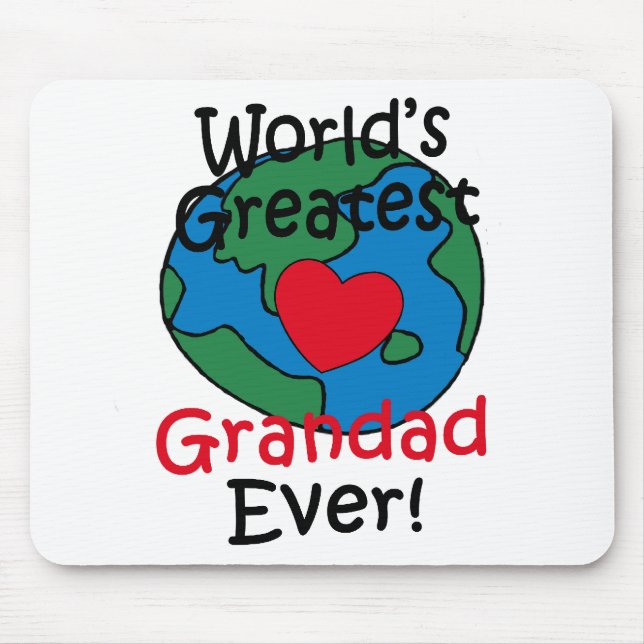 World’s Greatest Grandad Heart Mouse Pad (Front)