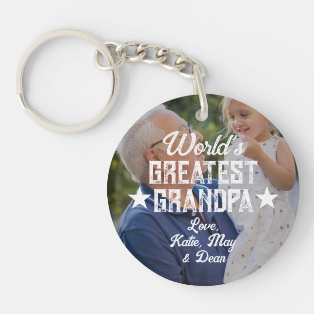 World’s Greatest Grandpa Photo Father’s Day Key Ring (Front)