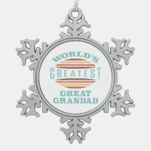 World’s Greatest Great Grandad Snowflake Pewter Christmas Ornament