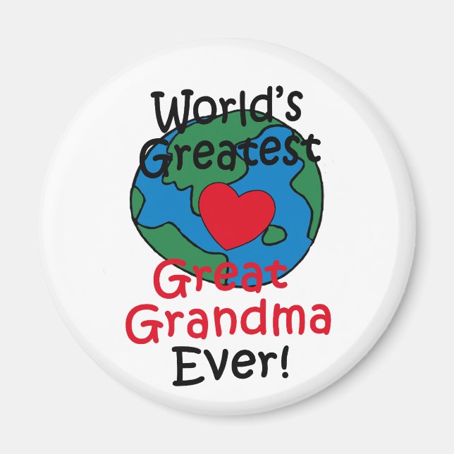 World’s Greatest Great Grandma Heart Magnet (Front)