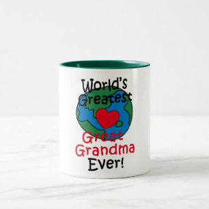 World’s Greatest Great Grandma Heart Two-Tone Coffee Mug