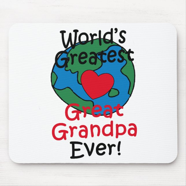 World’s Greatest Great Grandpa Heart Mouse Pad (Front)