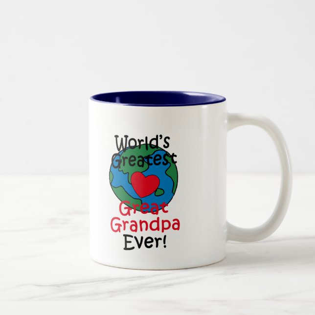 World’s Greatest Great Grandpa Heart Two-Tone Coffee Mug (Right)