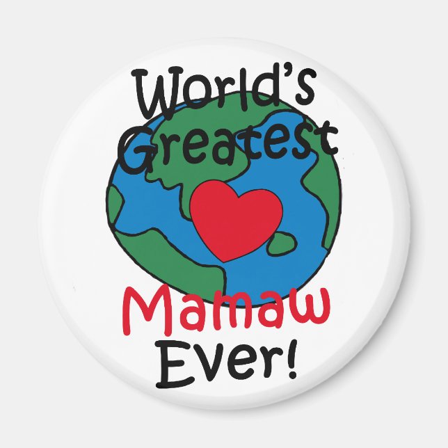 World’s Greatest Mamaw Heart Magnet (Front)