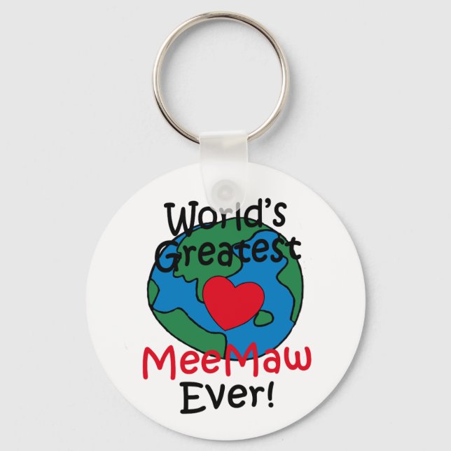 World’s Greatest MeeMaw Heart Key Ring (Front)