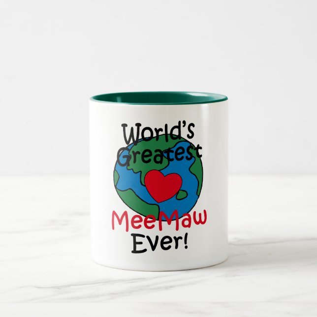 World’s Greatest MeeMaw Heart Two-Tone Coffee Mug (Center)