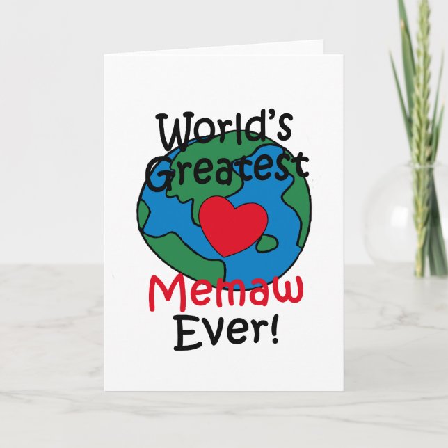 World’s Greatest Memaw Heart Card (Front)