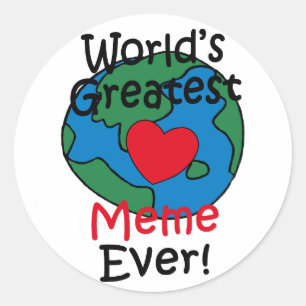 World’s Greatest Meme Heart Classic Round Sticker