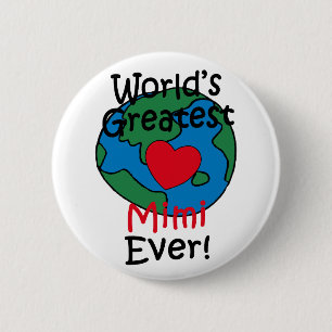 World’s Greatest Mimi Heart 6 Cm Round Badge