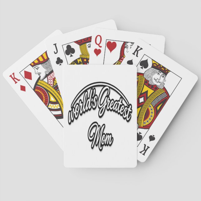 World’s Greatest Mum Elegant Cursive Design Playing Cards (Back)