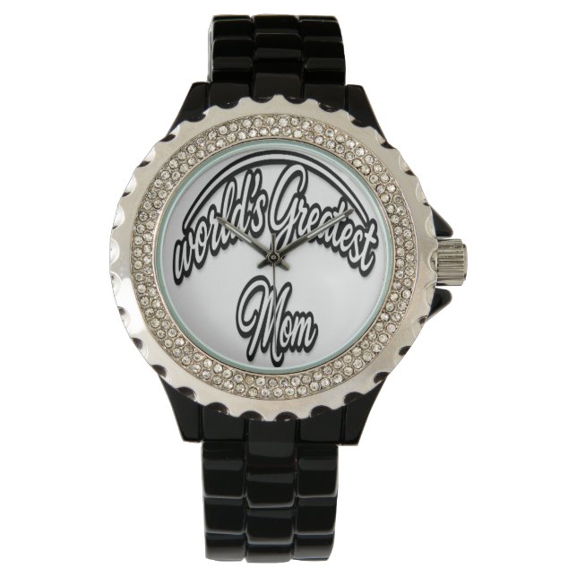 World’s Greatest Mum Elegant Cursive Design Watch (Front)