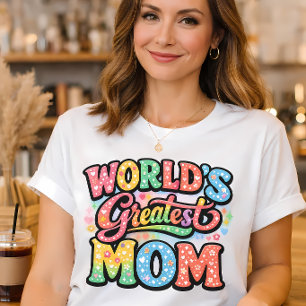World’s Greatest Mum Retro Floral Typography  T-Shirt