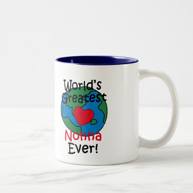 World’s Greatest Nonna Heart Two-Tone Coffee Mug (Right)