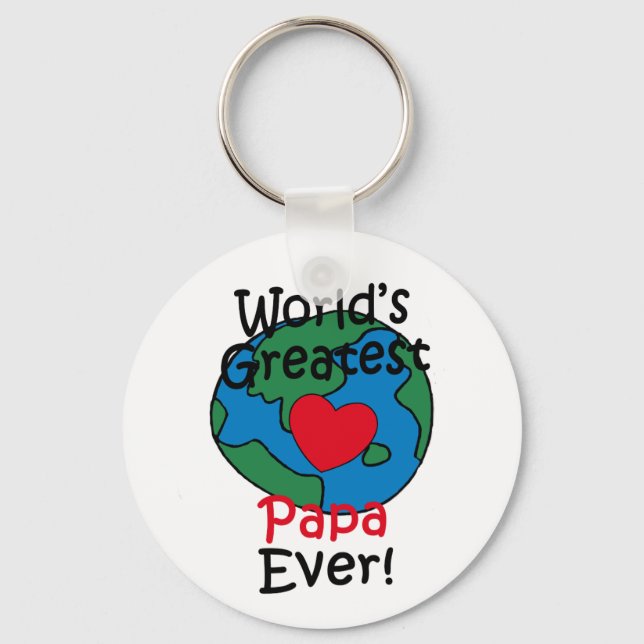 World’s Greatest Papa Heart Key Ring (Front)