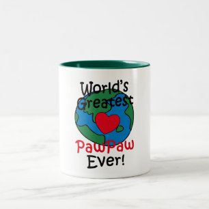 World’s Greatest PawPaw Heart Two-Tone Coffee Mug