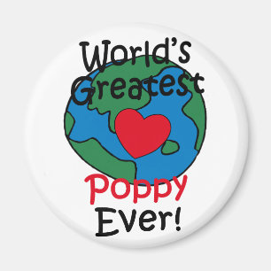 World’s Greatest Poppy Heart Magnet